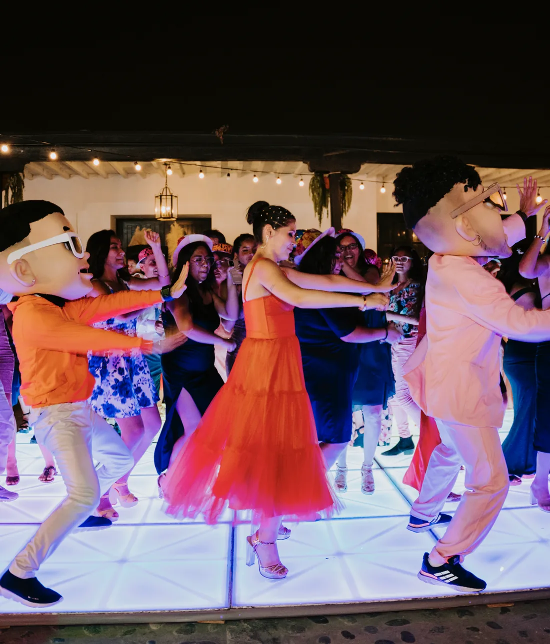Vestido de gala en movimiento